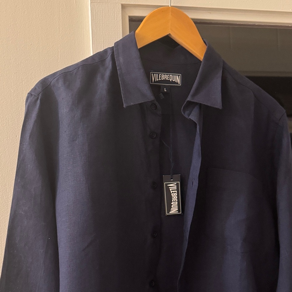 Vilebrequin Deep Blue Linen Shirt